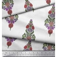 thumbnail image 2 of Soimoi Silk Fabric Leaves & Floral Block Printed Fabric 1 Yard 42 Inch Wide, 2 of 3