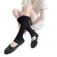 thumbnail image 5 of Women Ballet Leg Warmers, Sheer Tie Strap Scrunch Calf Socks for Layered Outfits, 5 of 7