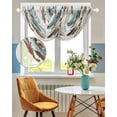 thumbnail image 3 of Waterfall Valances for Windows, Tulip Flower Kitchen Sheer Valance Curtains, Teal Brown Vintage Floral Plant Botanical Rod Pocket Elegant Swag Valances for Living Room Bedroom, 47.2"x38.5", 3 Panel, 3 of 8