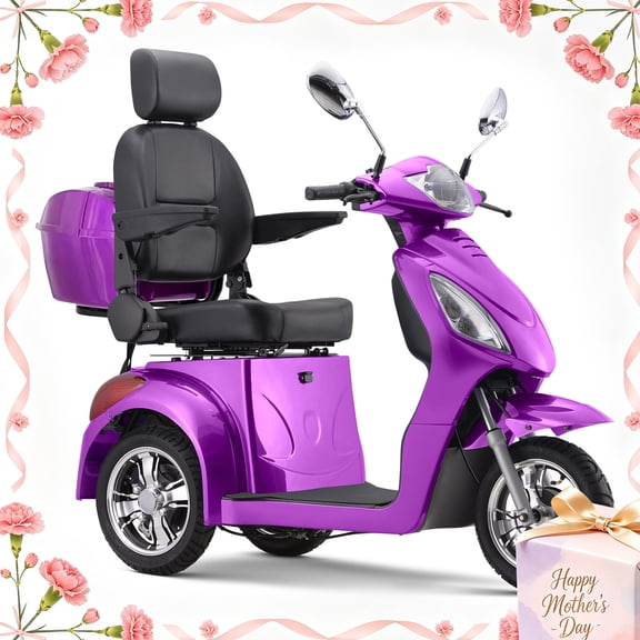 QEASET Heavy Duty 3 Wheel Mobility Scooters for Seniors & Adults 500lbs Capacity,31 Miles Long Travel Range, Mother's Day Gift