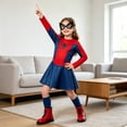 thumbnail image 3 of Spider Long Sleeve Dress with Mask Cosplay Costume, Long Sleeve Dress Halloween Outfit for Anime Birthday Party Events, 3 of 5