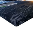 thumbnail image 2 of Ambesonne Outer Space Fitted Sheet, Spacecraft Cosmos, Twin Size, Black Grey Blue, 2 of 3