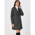 thumbnail image 3 of Abrigos de invierno raglán cruzados con solapa con muesca para mujer Gris Oscuro L, 3 of 6