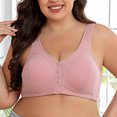 thumbnail image 5 of UOCUFY Women Plus Size Front Closure Wire Free Bra Striped Seamless Support Bralette Comfort Everyday, 5 of 9