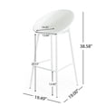 thumbnail image 6 of GDF Studio Minimalistic Outdoor Gable Barstool, White, 6 of 6