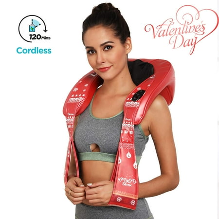 Heat Massager For Legs Cordless Shiatsu Back Neck and Shoulder Massager with Heat - Deep Tissue 4D Kneading Pillow Massager for Neck, Back, Shoulder, Leg - Electric Full Body Massage, Relieve Muscle Pain(Valentine Edition) ()