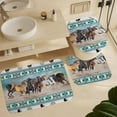 thumbnail image 6 of Beautiful Horses 4 Pcs Waterproof Shower Curtain Set,Realistic Modern Winter Forest Farm Animal Horse Blue Flowers with Waterproof Toilet Cover Shower Mat Rugs, 6 of 8
