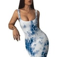 thumbnail image 3 of Gibobby Vestido de Verano para Mujer Vestido midi sin mangas Vestidos Tank Party Club Mini vestido de mujer Tie-dye Vestido de mujer(Azul oscuro,G), 3 of 5