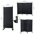 thumbnail image 4 of Resenkos Portable Wall Partition Room Separators, Metal Fabric 3 Panels Folding Privacy Screen Room Divider, Black, 4 of 7