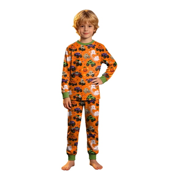 OJSFQUFP Baby and Kids' Sibling Matching Halloween and Holiday Pajama Sets Cotton