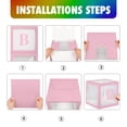 thumbnail image 4 of Cheinxy Baby Boxes with Letters for Baby Shower,4 Transparent Balloon boxes for Gender Reveal Decorations Birthday Wedding Party Backdrop, Pink, 4 of 7