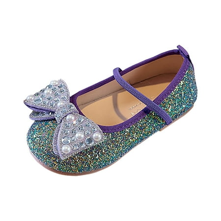 Gvdentm Toddler Girls Dress Shoes Little Kids School Uniform Shoes Formal Casual Oxfords Wedding Loafer Flats Girls  Flats (11.5 Purple)