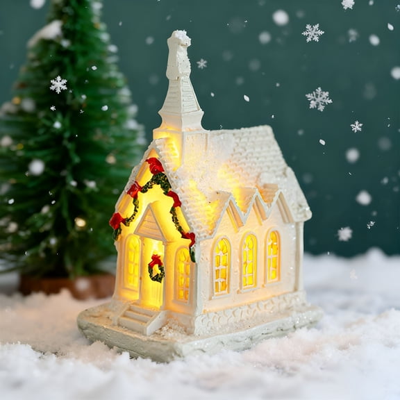 XIBUFE Gingerbread House Decor Christmas Miniatures for Crafts Christmas Houses Village Ceramic Christmas Village Lighted Christmas Village Christmas Village Sets-Christmas Decorations
