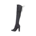 thumbnail image 3 of Womens Priyanka Back Lace Over The Knee Boots, Black, 3 of 5