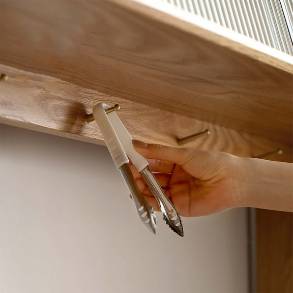 Vadktai 304 Stainless Steel Kitchen Cooking Tong, Sturdy Grilling Barbeque Brushed Locking Food Tongs with Ergonomic Grip