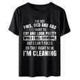 thumbnail image 3 of Hauts d'Été Amusants pour Femmes Lettres Imprimées Col Rond Manches Courtes Mode T-Shirt, 3 of 7