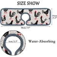 thumbnail image 4 of 3 Pcs SKYSONIC Faucet Absorbent Mat Roosters Washable Counter Drying Pads Behind Faucet for Kitchen Bathroom, 4 of 7