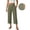 Blackish Green, variant on Womens Essentials Summer Fashion Clothes Women's Casual Solid Color Cotton and Linen Three Quarter High Waisted Casual Pants Casual Pants for Women