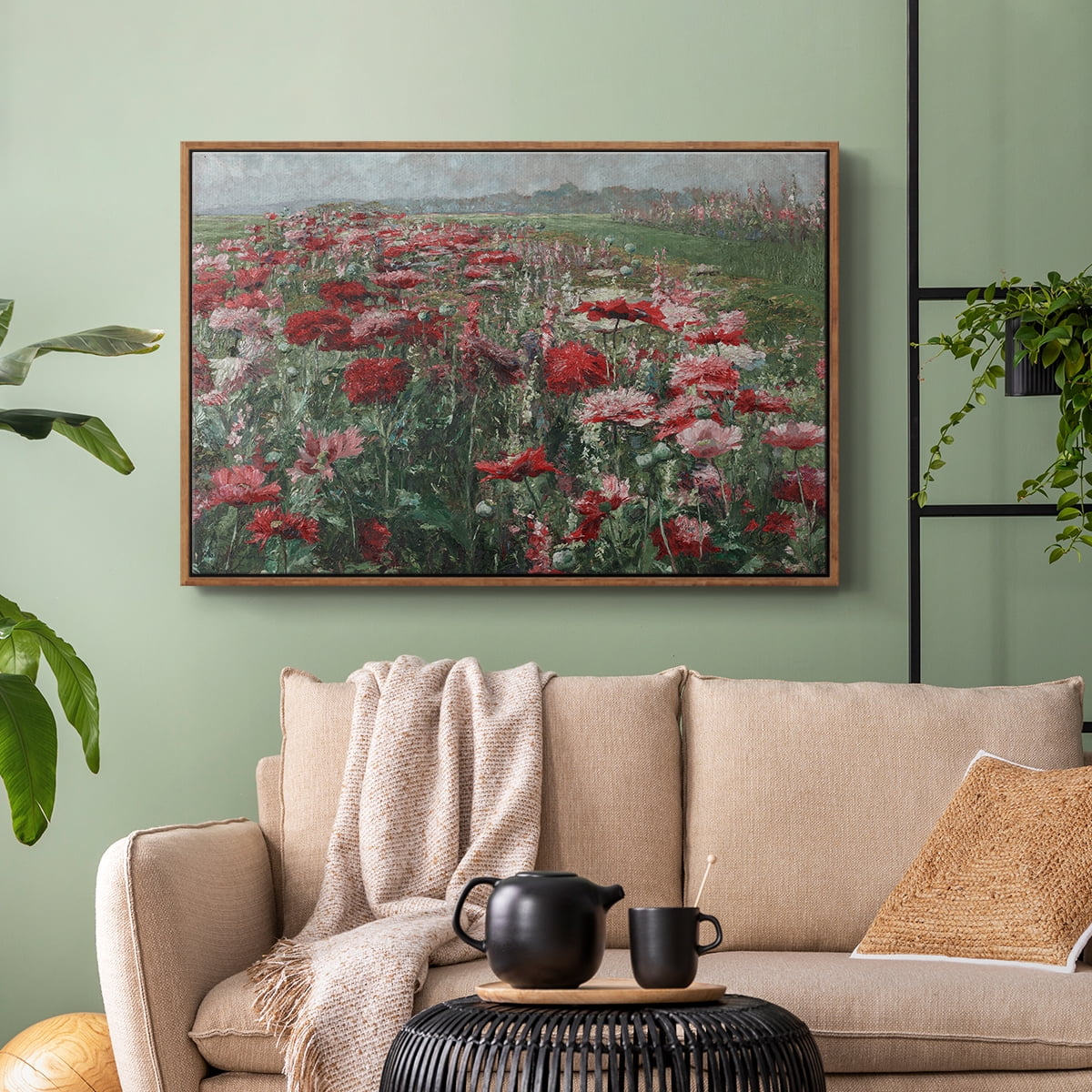 Vintage Botanical Print-XC By Wexford Home Framed in Walnut Wood Gallery Wrapped Canvas 27 in. x 41 in.