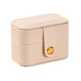 thumbnail image 2 of Mini PU Leather Travel Jewelry Box, Wedding Ring Boxes for Ceremony, Portable Ring Earring Storage Case, Small Snap Closure Jewelry Organizer, Soft Tiny Travel Jewelry Holder 1Pcs, 2 of 9
