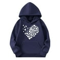 thumbnail image 4 of Riecok Hoodies for Girls Long Sleeve Round Neck Cute Printed Kids Pullover Top with Pocket Oversized Fleece Pocket Sweatshirt Tops Navy 13 Years, 4 of 4