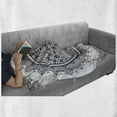 thumbnail image 6 of Zodiac Soft Flannel Fleece Throw Blanket, Intricate Boho Mandala Form Crescent Moon Foreground Alchemy, Cozy Plush for Indoor and Outdoor Use, 60" x 80", Dark Blue White, by Ambesonne, 6 of 6