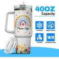 thumbnail image 6 of Nurse Gifts, Tumbler 40 Oz With Handle Lid And Straw, Nurse Rainbow Color, Engraved Nursing Cups Straws Funny Cup Nurses Tumblers Flower Handle Student Travel Coffee Week Er, 6 of 6