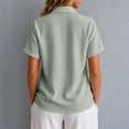 thumbnail image 7 of Womens Summer Linen Tops Short Sleeve Button Down Cotton Linen Shirts Lightweight Dressy Blouses Women Soft Lightweight Breathable Shirts Business Office Work Clothes, Light Green L, 7 of 7