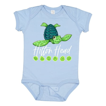 

Inktastic Hilton Head Cute Smiling Sea Turtle Gift Baby Boy or Baby Girl Bodysuit