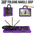 thumbnail image 2 of Samsung Galaxy Tab A8 Case 10.5 Inch 2022 SM-X200/X205/X207 with Built-in Screen Protector, Dteck Heavy Duty 3 in 1 Shockproof Bumper Full Body Drop Protection with 360° Ring Holder,Purple+Black, 2 of 8