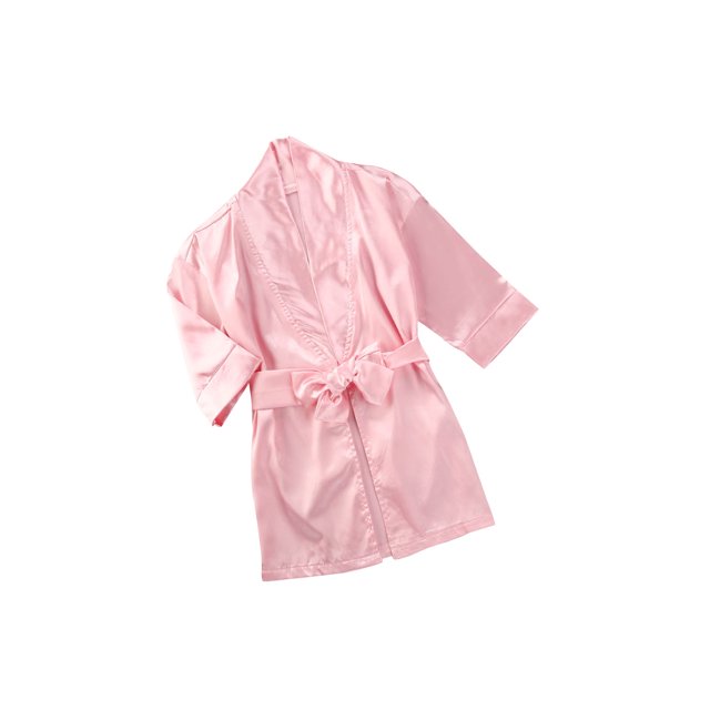 TheFound Pyjama en Satin pour Bébé Fille Robe de Nuit Kimono Simple