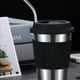 thumbnail image 3 of Taza de café de acero inoxidable, taza de té de leche antiescaldaduras de silicona, vasos de agua duraderos portátiles con tapa (negro), 3 of 4
