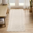 thumbnail image 5 of My Texas House Stella Ivory Scallop Wool Indoor Runner Rug, 2' x 8', Handmade Farmhouse Decor, 5 of 6
