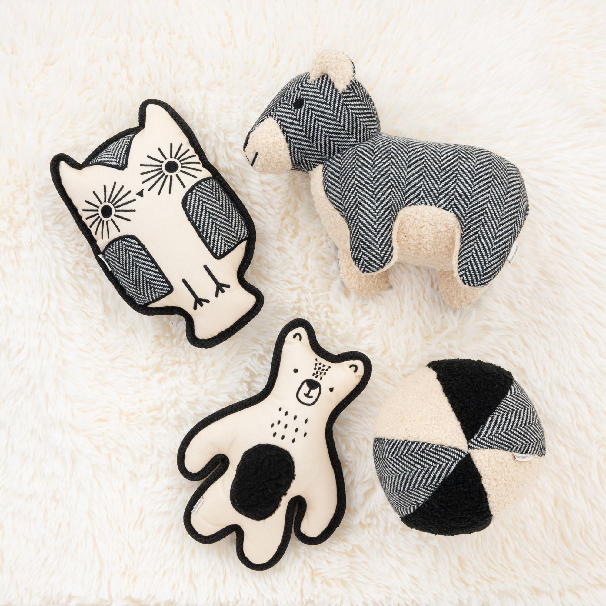 Harry Barker Durable Plush Dog Toys, Mixed Media Durable Ball
