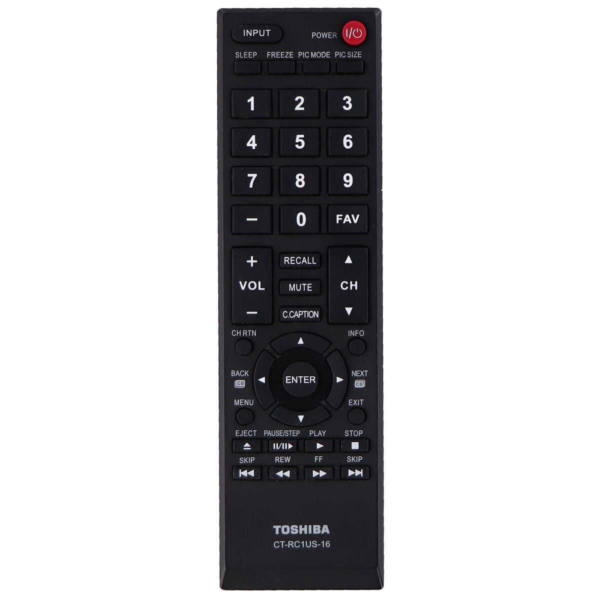OEM Remote Toshiba CT RC1US 16 For Select Toshiba TVs Refurbished