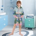 thumbnail image 5 of FORMRS Niños Bathrobe Unisex Hooded Robe Soft Plush Pajamas Sleepwear, Size 2-3T, Boat Seaside, 5 of 7
