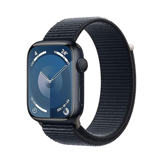 Restored Apple Watch Series 9 GPS 45mm Midnight with Sport Loop Heart Rate, Fitness Tracker, S9 Chip - Refurbished Fair