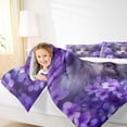 thumbnail image 4 of Manfei Kawaii Cat Teens Full Size Comforter Sets, Purple Blossoms Flower Bedding Comforter Set, Dreamy Animal Reversible Bedding Sets, Lightweight Room Decor, 3-Piece, 4 of 8