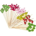 thumbnail image 2 of Selección de cócteles, 50 palitos de bambú decorativos para fiestas con forma de flamenco, palillos de dientes con forma de piña con forma de flamenco, selección de bebidas para cócteles, 2 of 5