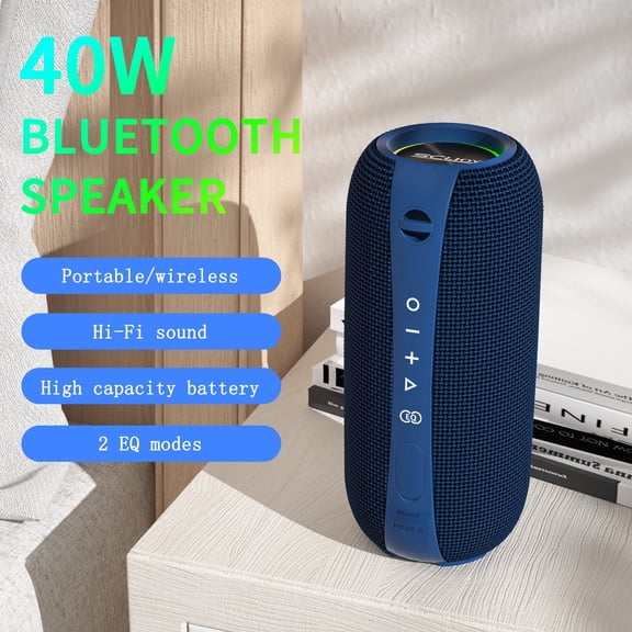 Portable Bluetooth Speaker, Loud Stereo Speakers Bluetooth Wireless, IPX7 Waterproof Shower Speakers with Deep Bass, LED Light Lights, Built-in Microphone for Party, Home and Outdoor