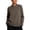 Coffee, variant on Long Sleeve Shirts for Women Mandarin Collar Half Button Drape Top with Curved Hem and Relaxed Loose Fit for Office or Daily Wear
