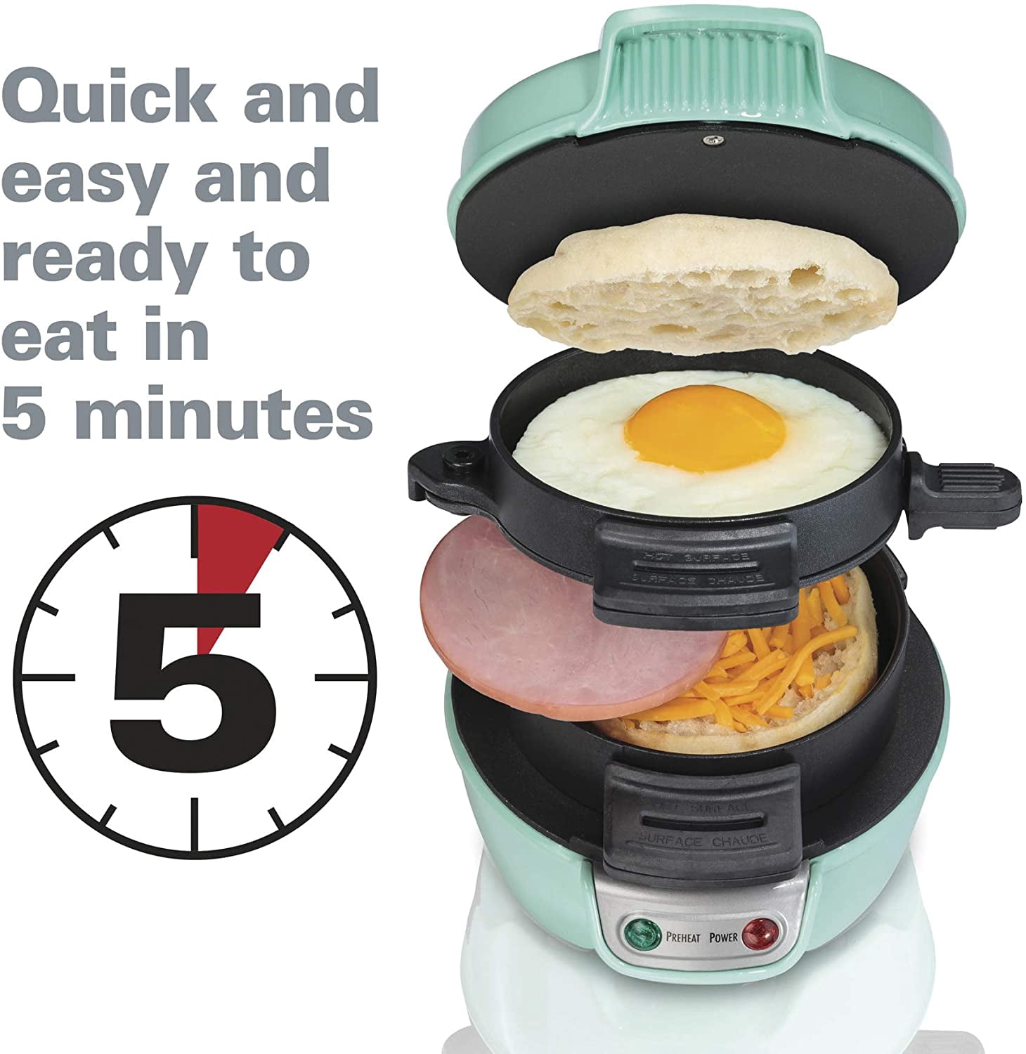Breakfast Sandwich Maker & Electric Egg Cooker Bundle - Stainless Steel