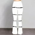 thumbnail image 7 of Summer Saving Clearance! Zpanxa Yoga Pants Women, Women Tight Fitting Hip Hugging Shapewear Striped Flared Pants Yoga Pants White Q XL, 7 of 7