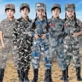 thumbnail image 2 of Uniformes de entrenamiento militar para niños, disfraces de fiesta de campamento de verano de camuflaje táctico de combate para niños, trajes del ejército de Halloween para niñas, 2 of 4