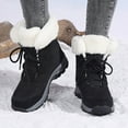 thumbnail image 2 of CAICJ98 Womens Winter Boots Mid-Calf Boots 2025 New Cotton Walking Shoes Waterproof High-top Non-slip Womens Snow Boots (Black,Size 9), 2 of 9