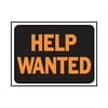 Hy-Ko 3034 Brightly Visible Weather Resistant Hy-Glo Sign, Help WANTED, 9 in W