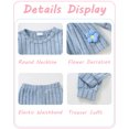 thumbnail image 6 of 6 Months Baby Girls Clothes 12 Months Girls Fall Winter Outfits Set Solid Color Infant Girl Long Sleeve Sweatshirt Top Pants Set Light Blue, 6 of 6