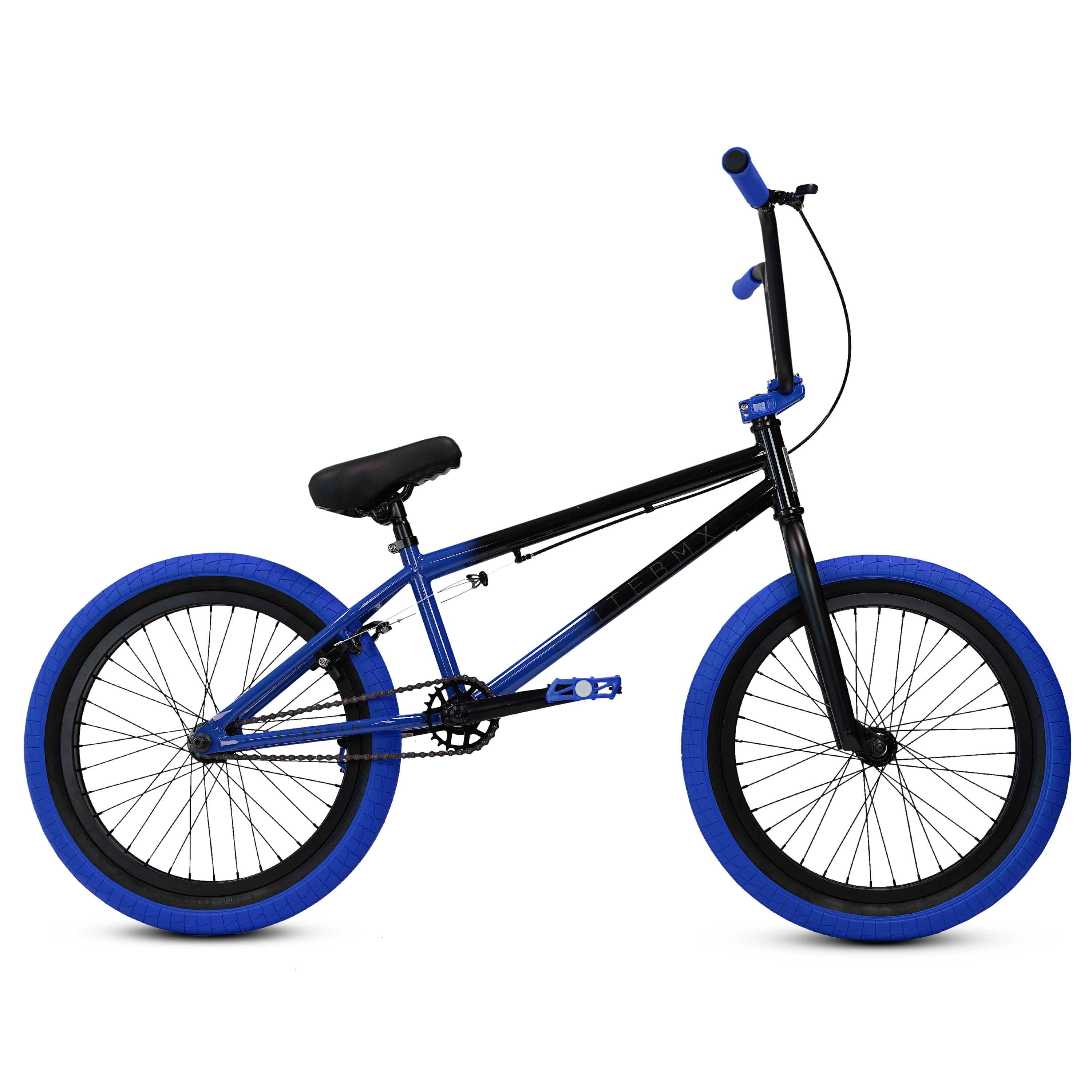 Elite BMX Bicycle 20” Freestyle Bike - Stealth Black Purple