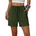 thumbnail image 6 of Only Moment Women's Summer Shorts Polyester Summer Casual Wide Leg Loose High Waist Drawstring Dressy Shorts 2026 Beach Vacation Clothes Womens Basketball Shorts Army Green,L, 6 of 8