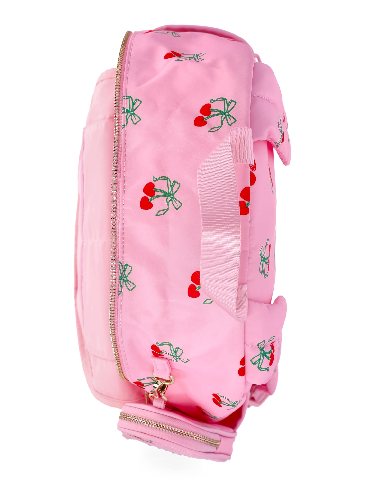 Madden NYC Women's Chain Pocket 17" Dome Backpack, Pink Cherry